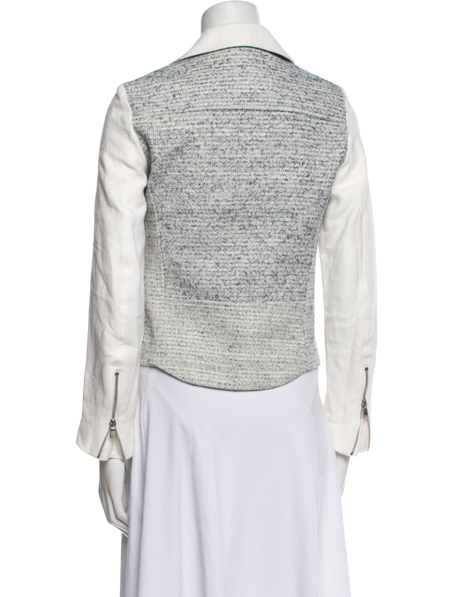 Sandro Tweed Pattern Biker Jacket