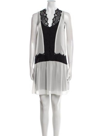 Sandro Colorblock Pattern Mini Dress