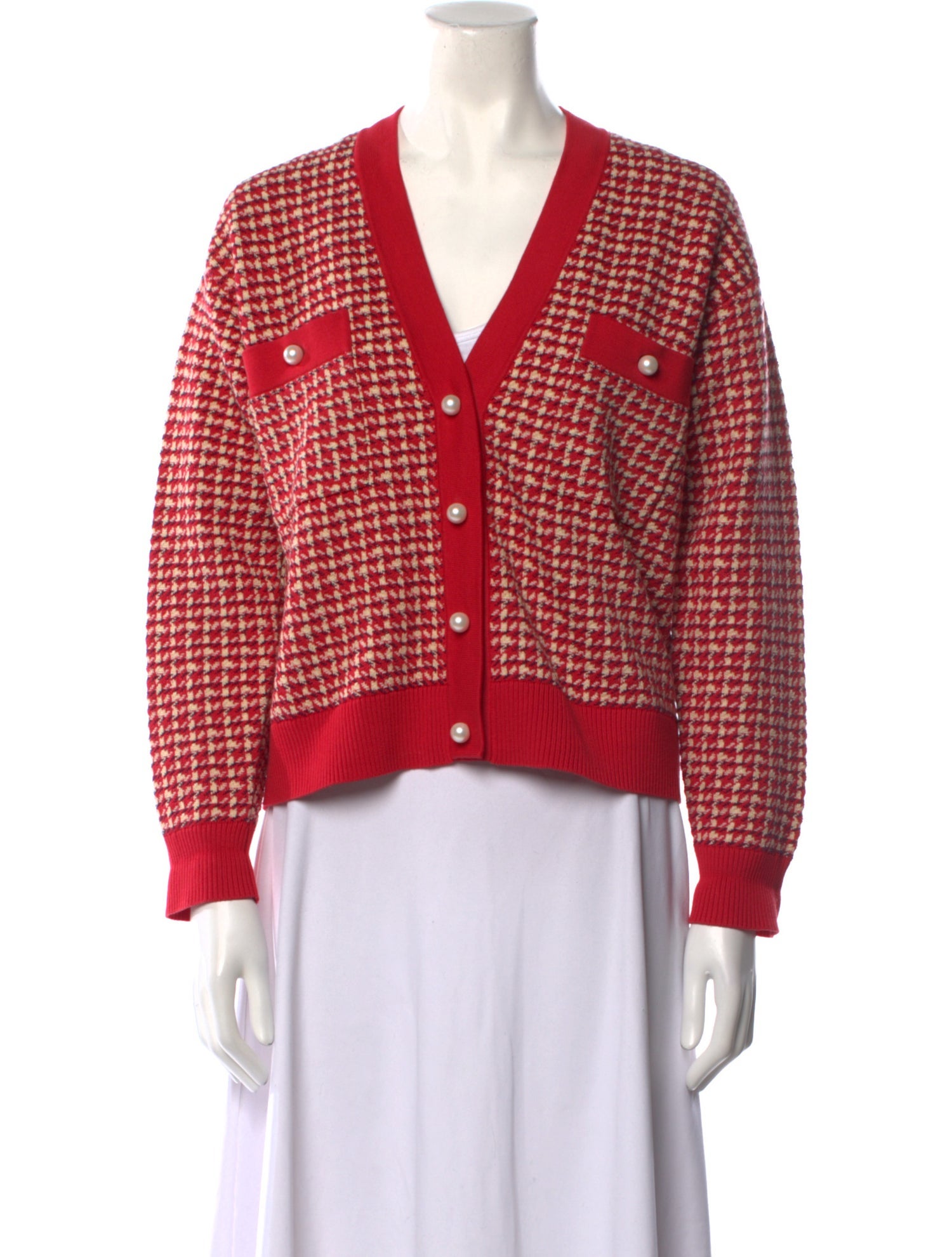 Sandro Printed V-Neck Sweater