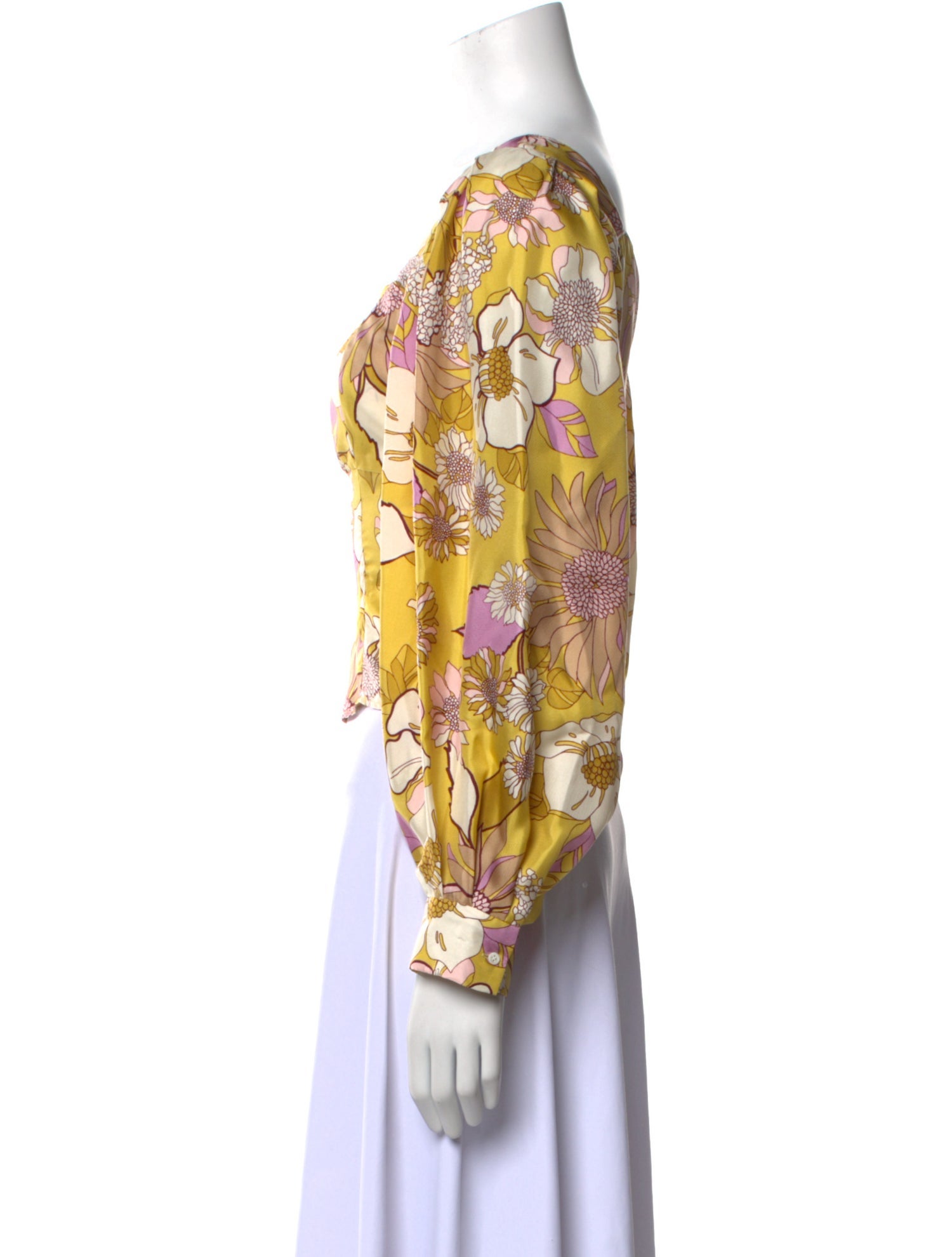 Sandro Silk Floral Print Crop Top