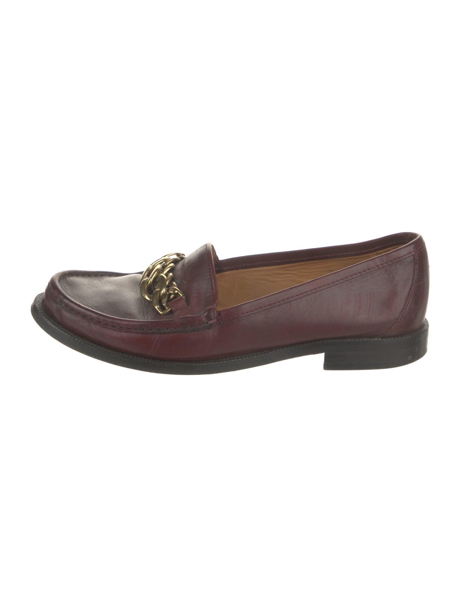 Sandro Leather Chain-Link Accents Loafers
