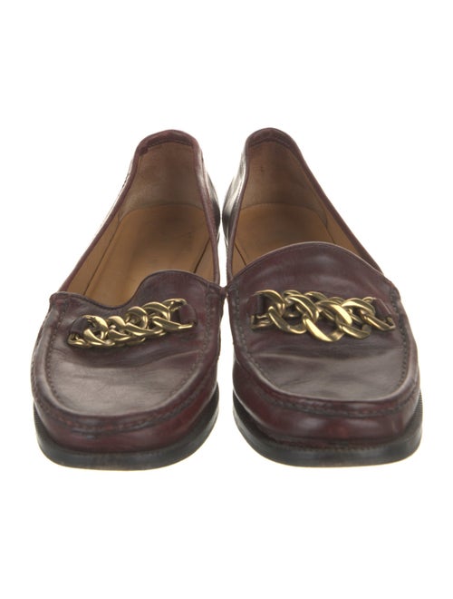Sandro Leather Chain-Link Accents Loafers
