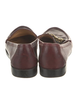 Sandro Leather Chain-Link Accents Loafers