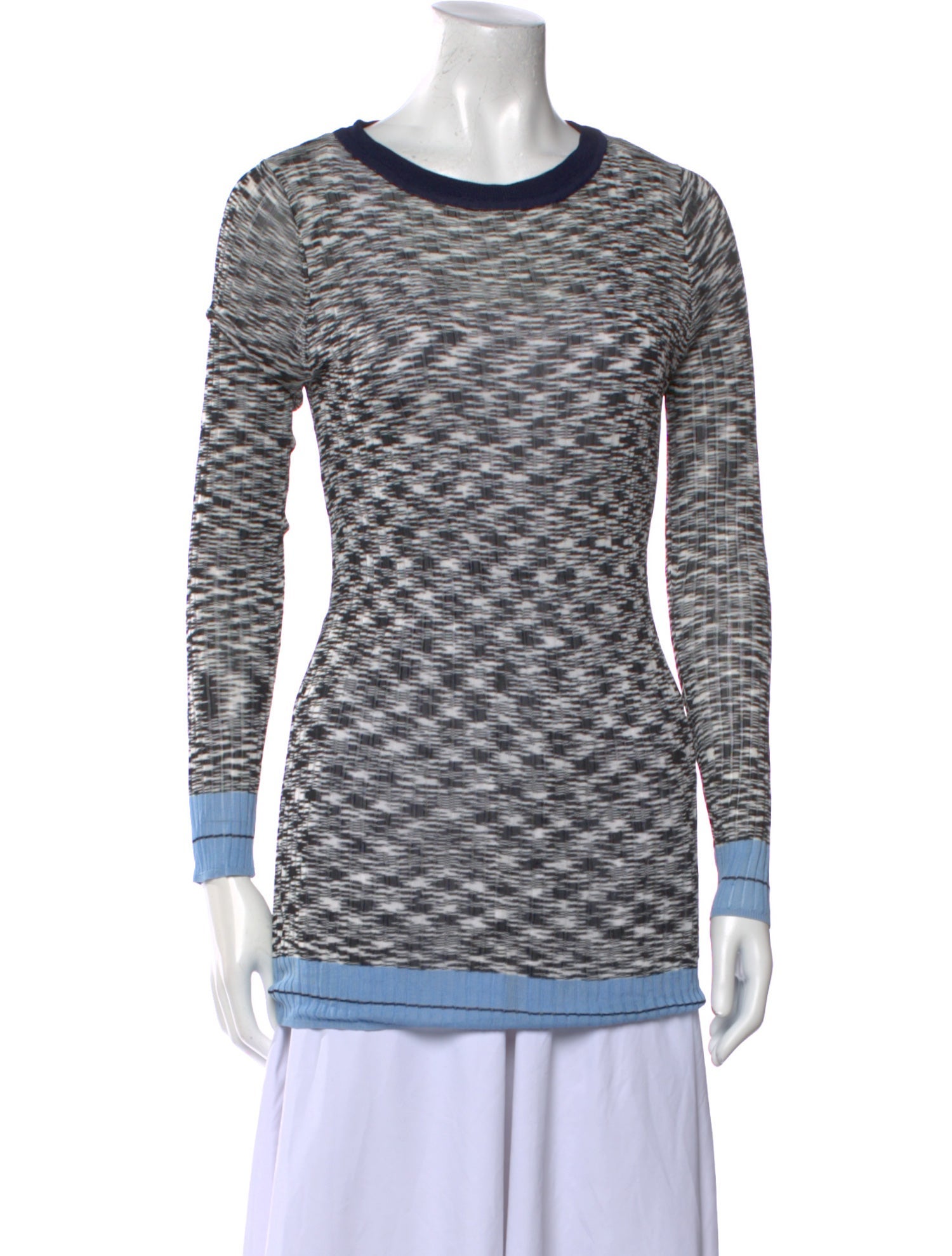 Sandro Printed Bateau Neckline Top