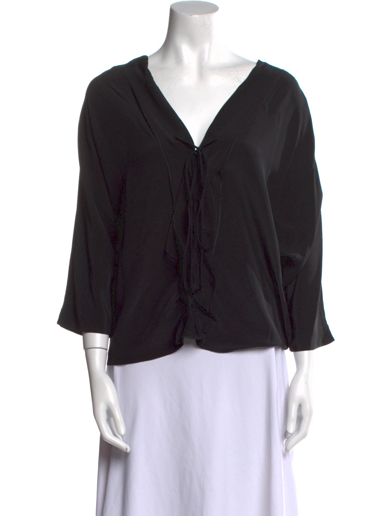 Sandro Silk V-Neck Blouse