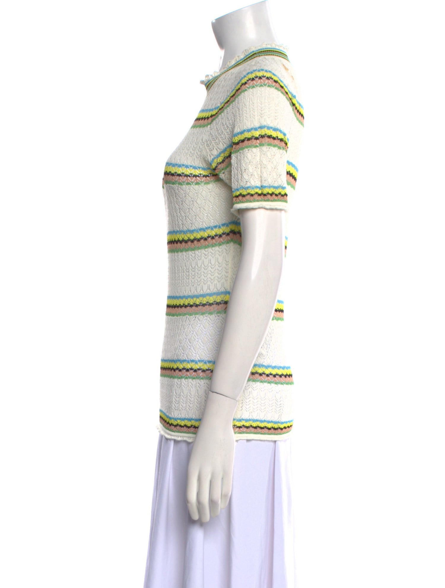 Sandro Striped Mock Neck T-Shirt