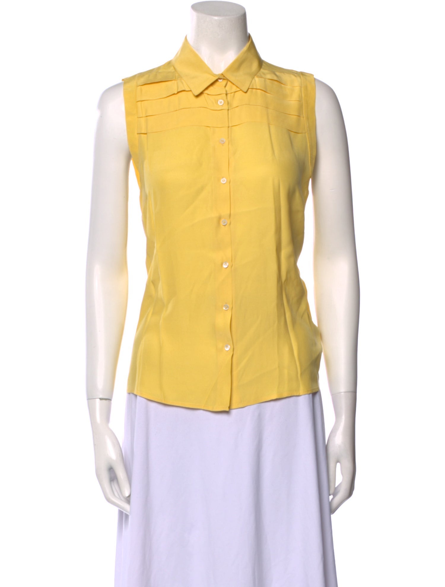 Sandro Silk Sleeveless Button-Up Top