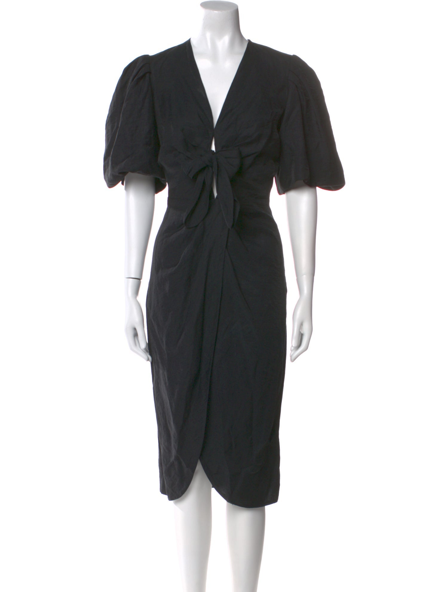 Sandro V-Neck Midi Length Dress