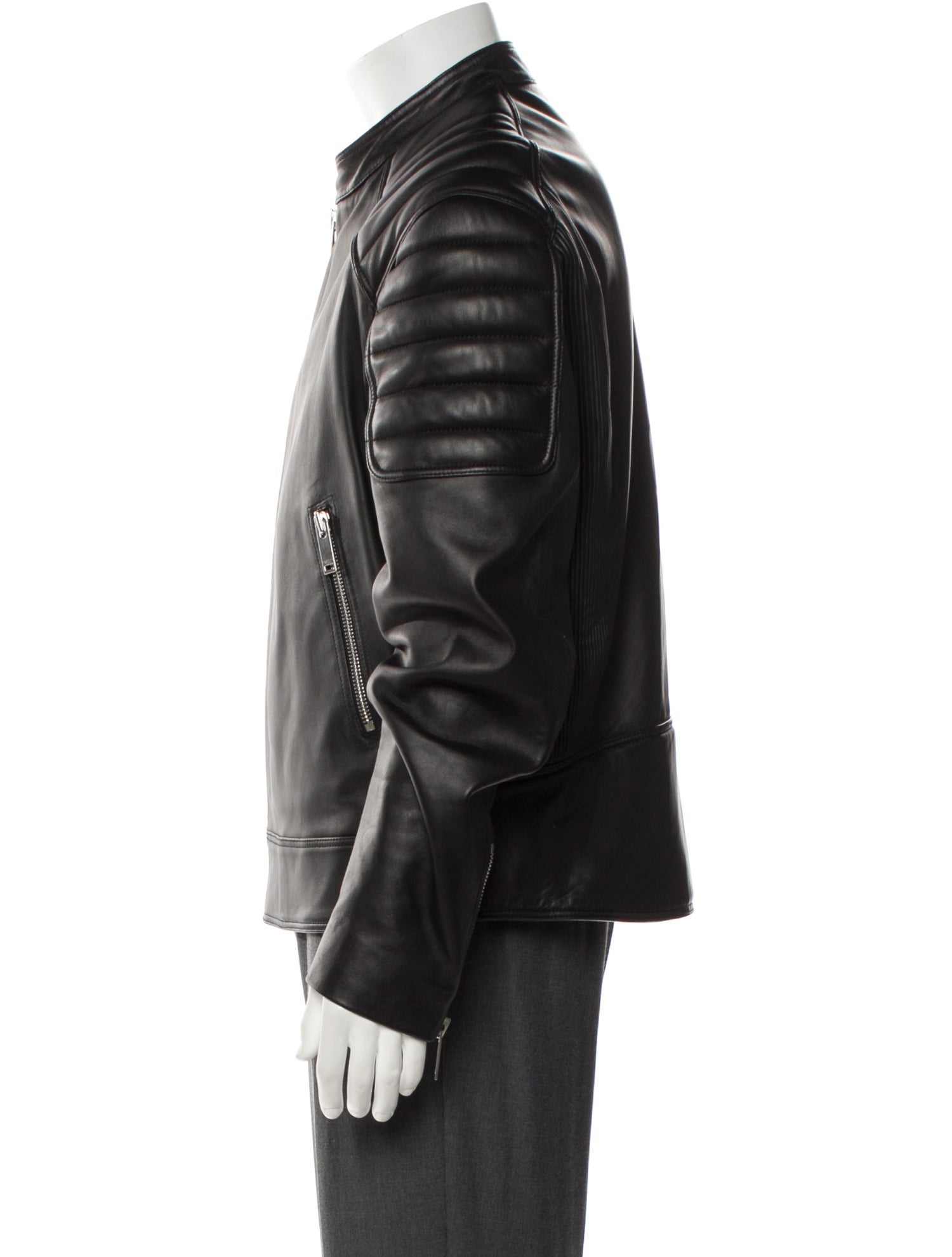 Sandro Lamb Leather Moto Jacket