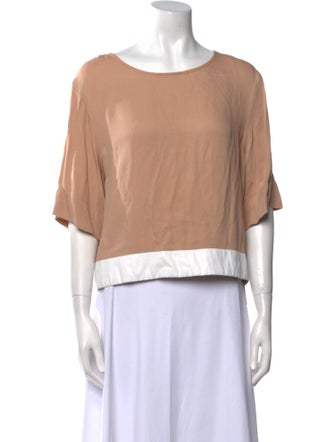 Sandro Bateau Neckline Short Sleeve Crop Top