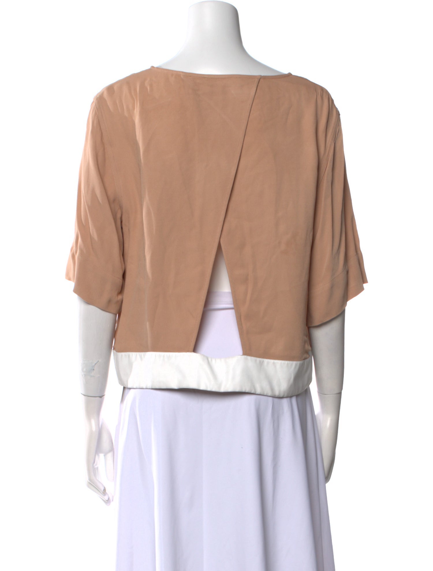 Sandro Bateau Neckline Short Sleeve Crop Top