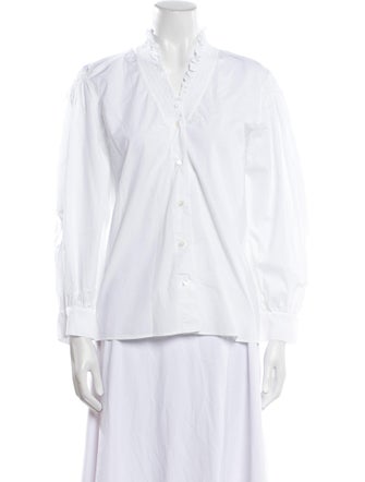 Sandro V-Neck Long Sleeve Blouse