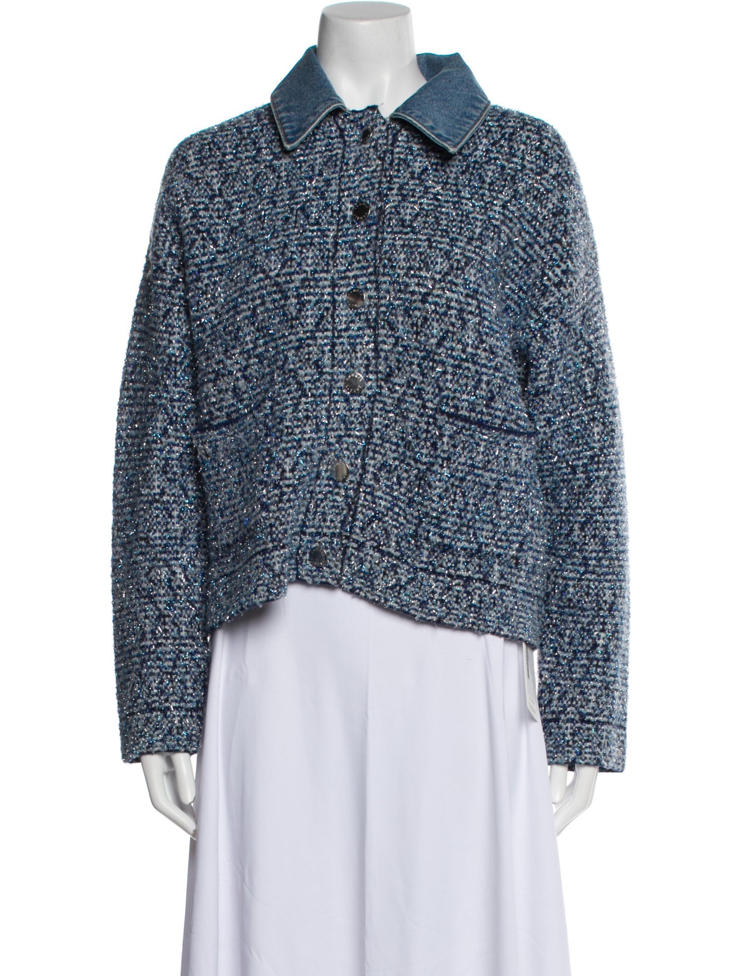 Sandro Wool Tweed Pattern Evening Jacket