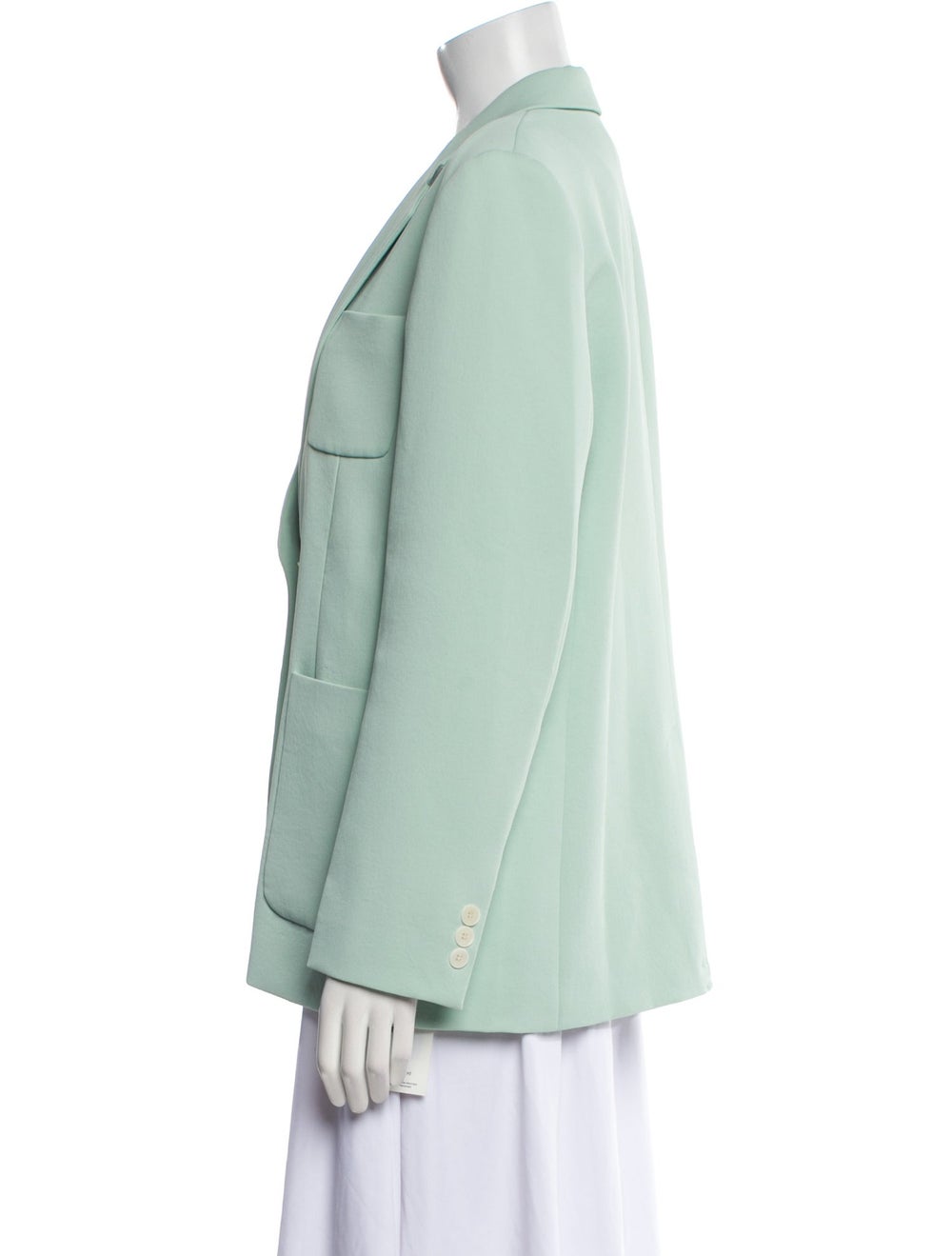 Sandro Blazer Green Pointed Collar Patch Pockets & - image 2