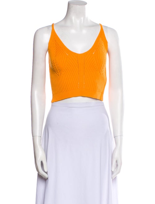 Sandro Scoop Neck Sleeveless Crop Top