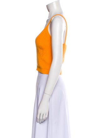 Sandro Scoop Neck Sleeveless Crop Top