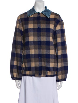 Sandro Wool Plaid Print Jacket