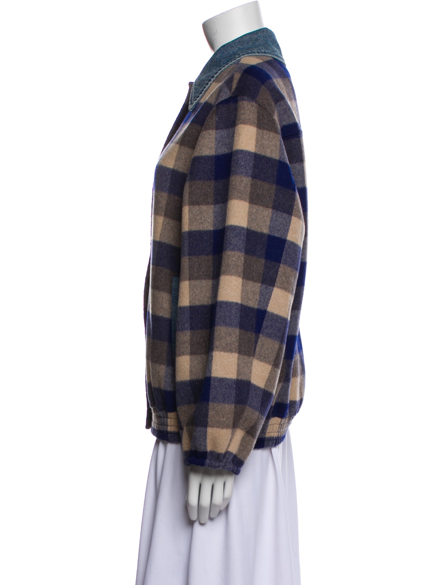 Sandro Wool Plaid Print Jacket