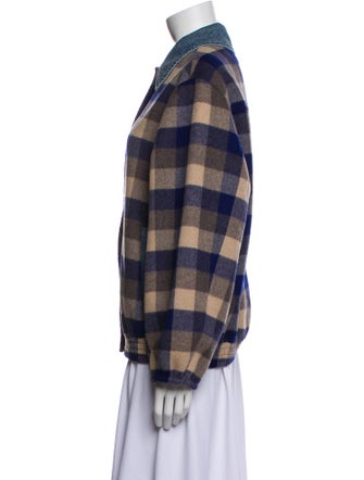 Sandro Wool Plaid Print Jacket