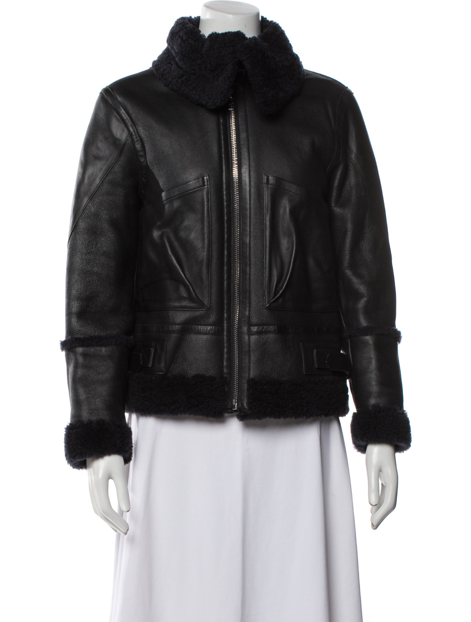 Sandro Leather Fur Jacket