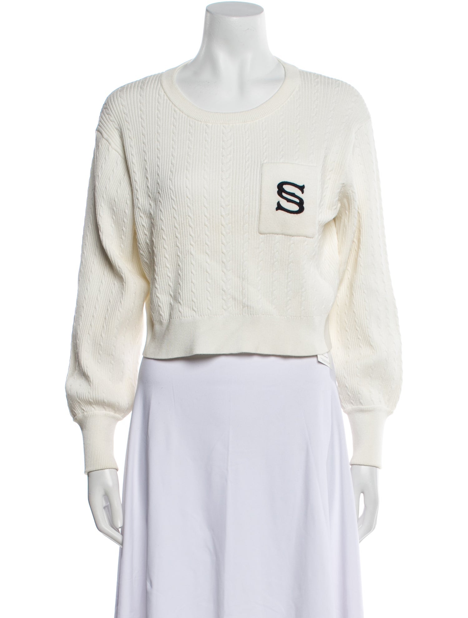 Sandro Graphic Print Crew Neck Sweater