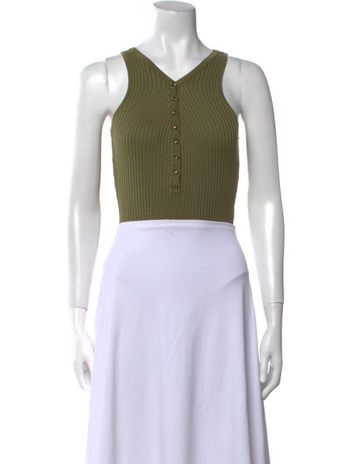 Sandro V-Neck Sleeveless Crop Top