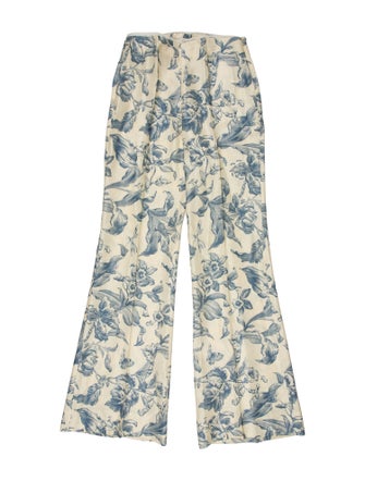 Sandro Floral Print Wide Leg Pants