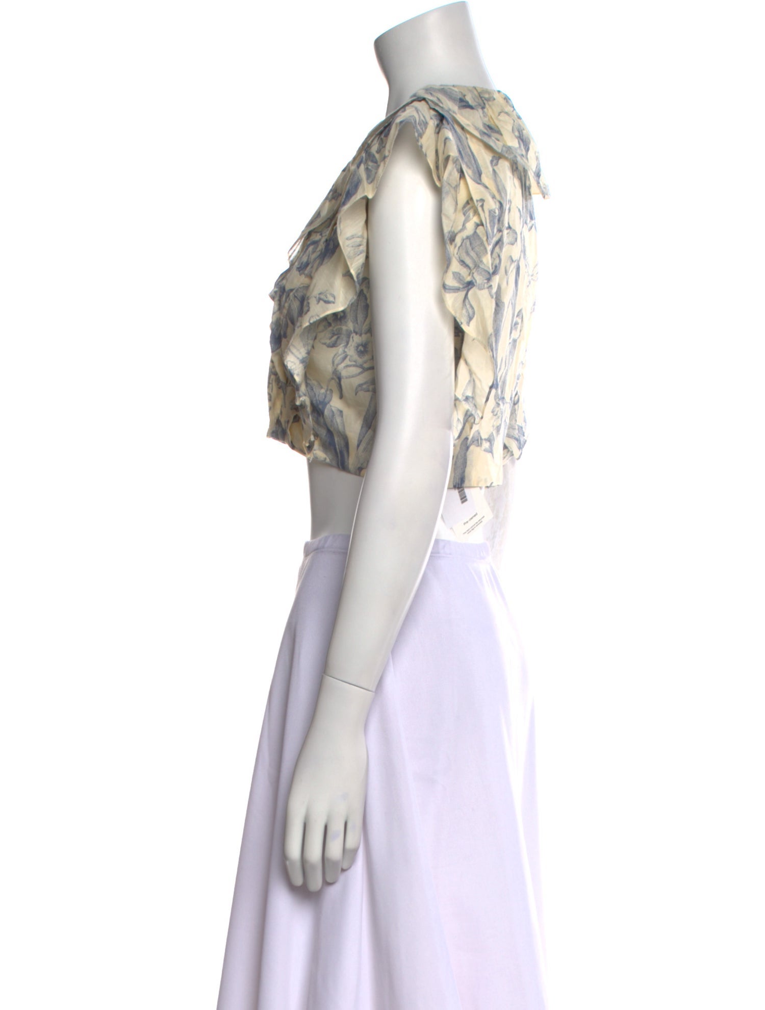 Sandro Printed V-Neck Crop Top