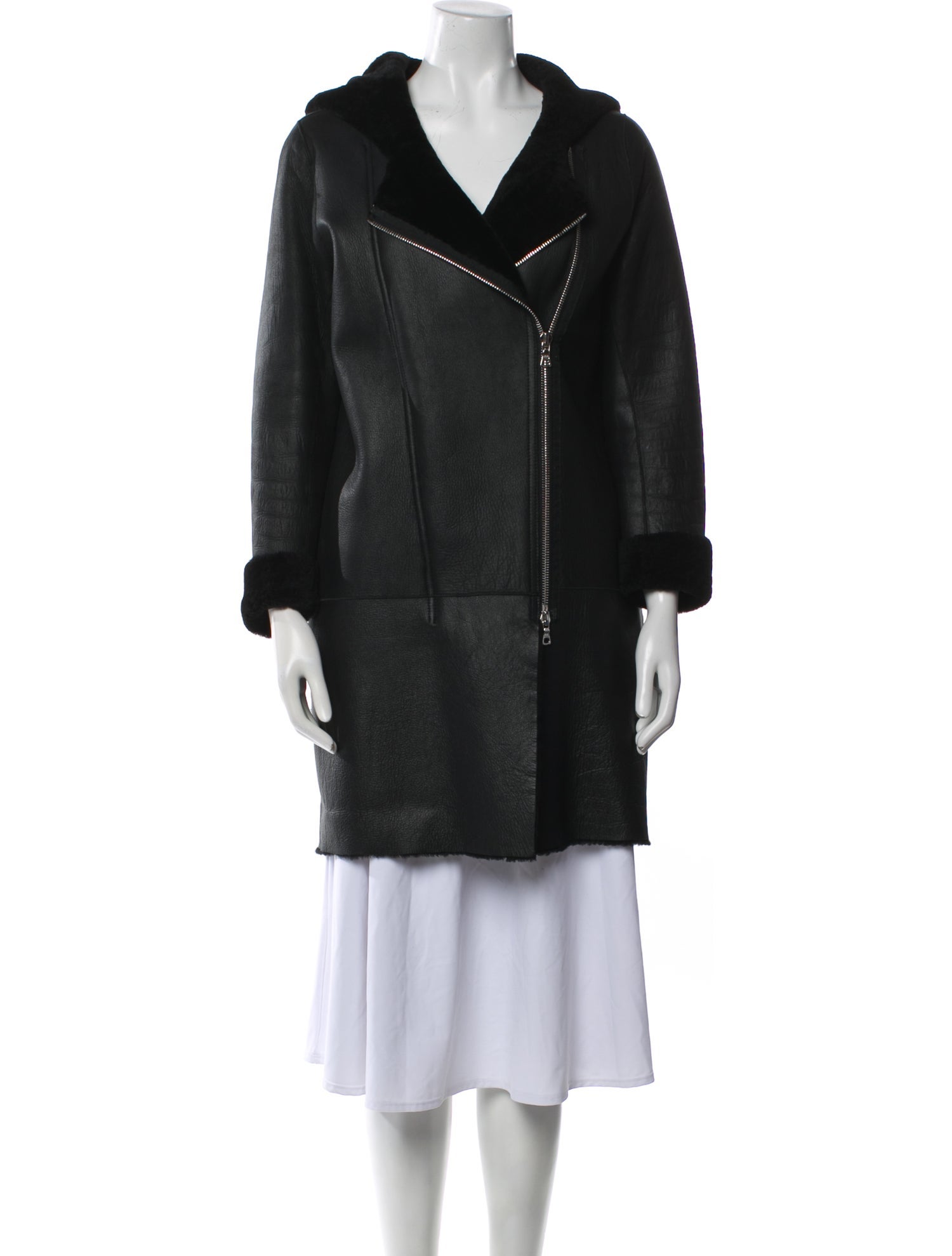 Sandro Shearling Fur Coat