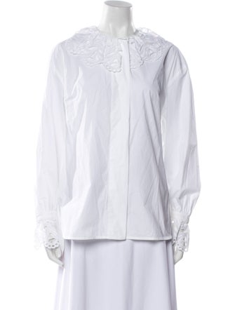 Sandro Crew Neck Long Sleeve Blouse