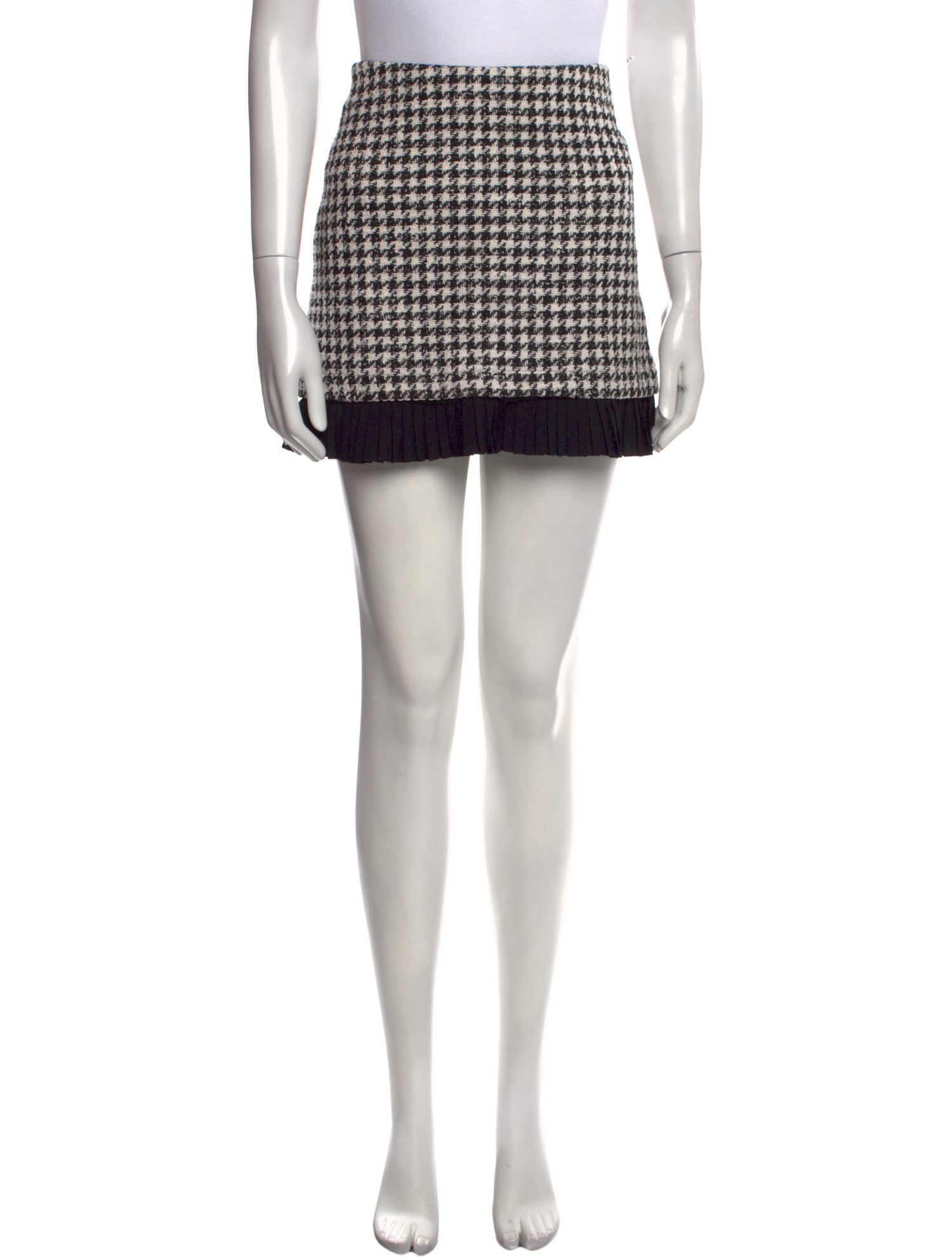 Sandro Houndstooth Print Mini Skirt