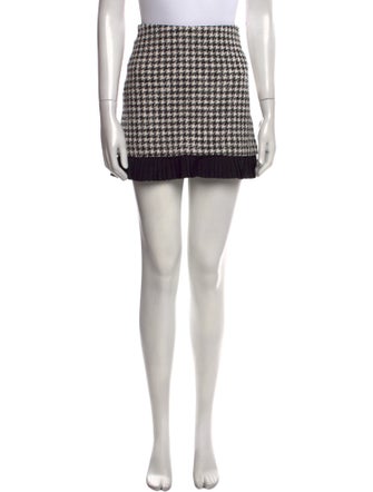 Sandro Houndstooth Print Mini Skirt