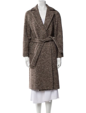 Sandro Virgin Wool Tweed Pattern Coat
