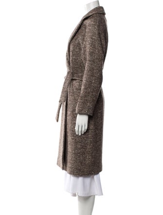 Sandro Virgin Wool Tweed Pattern Coat