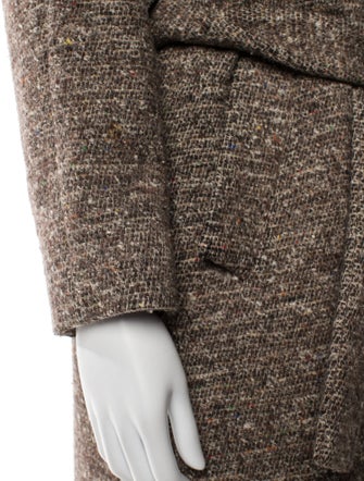 Sandro Virgin Wool Tweed Pattern Coat