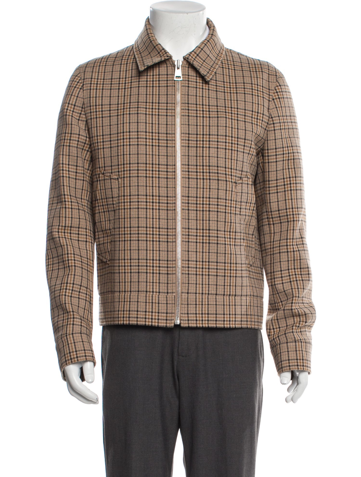 Sandro Plaid Print Peacoat