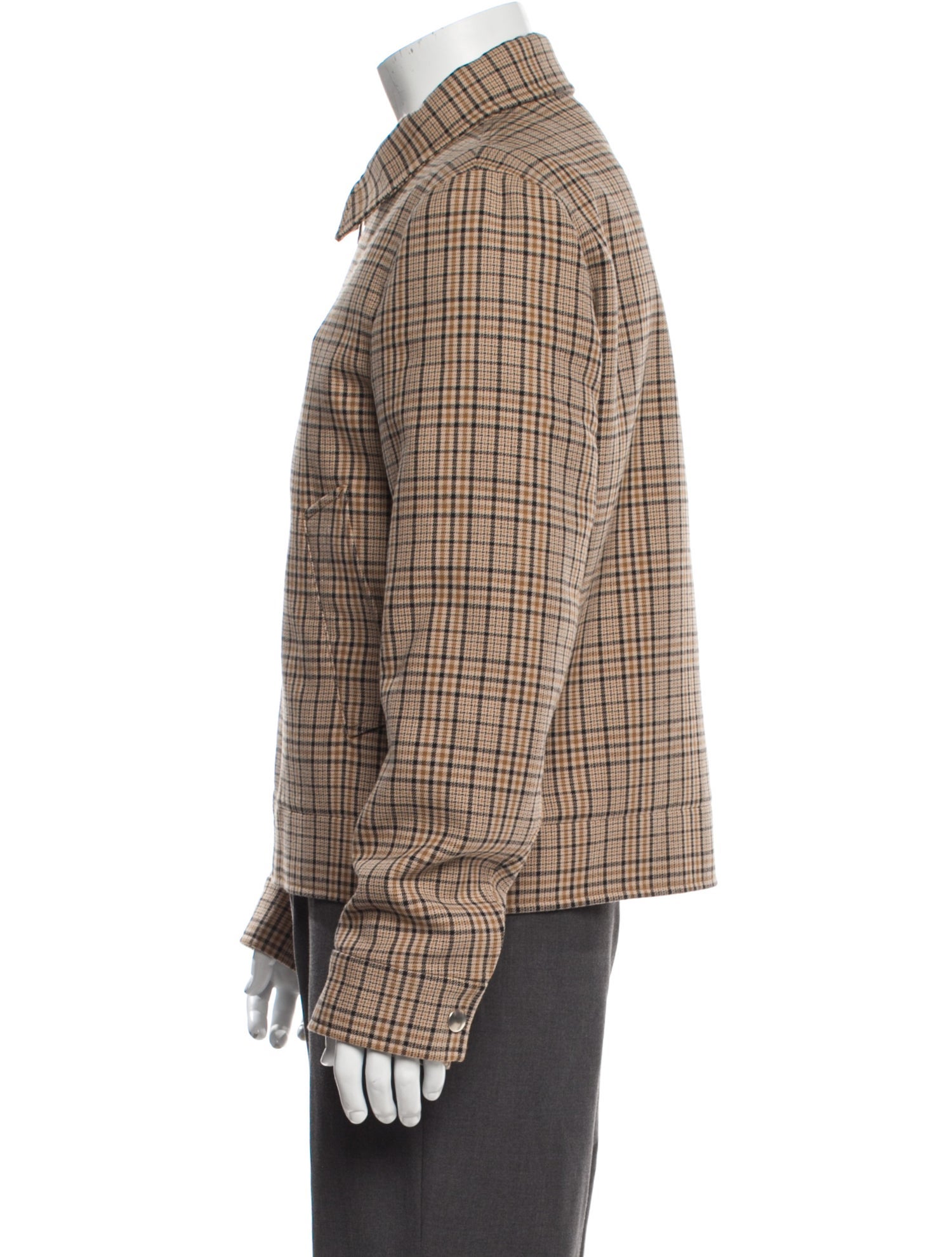 Sandro Plaid Print Peacoat