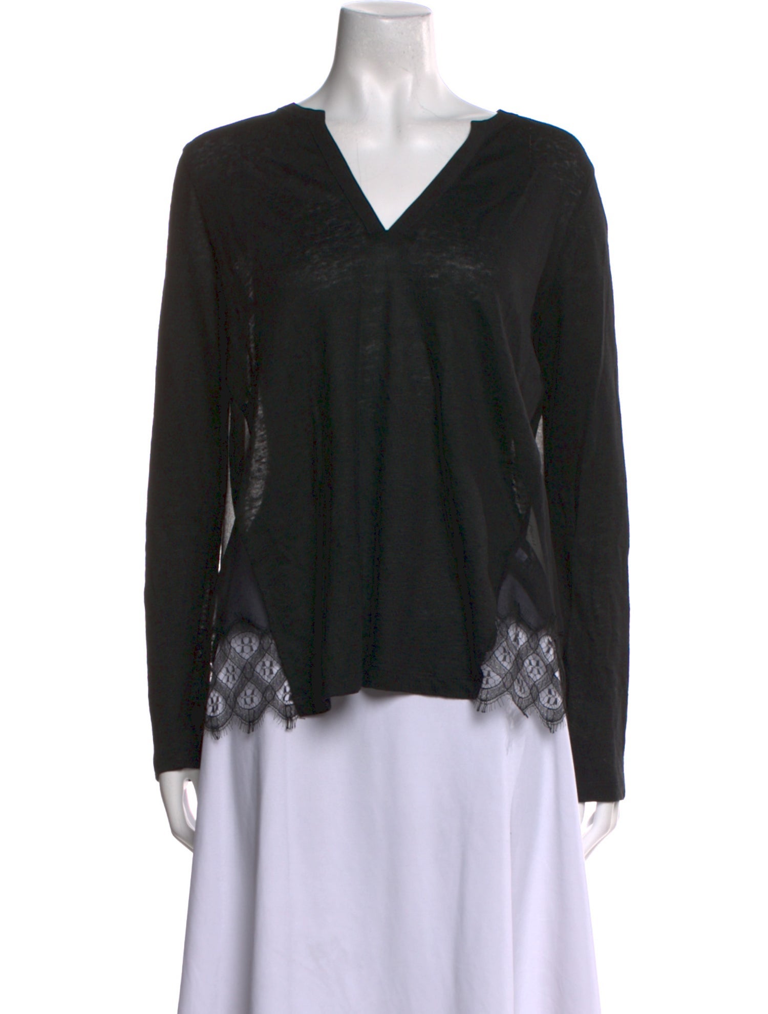 Sandro Linen V-Neck Blouse