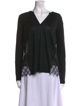 Sandro Linen V-Neck Blouse