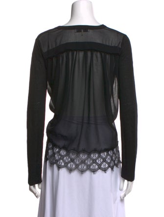 Sandro Linen V-Neck Blouse