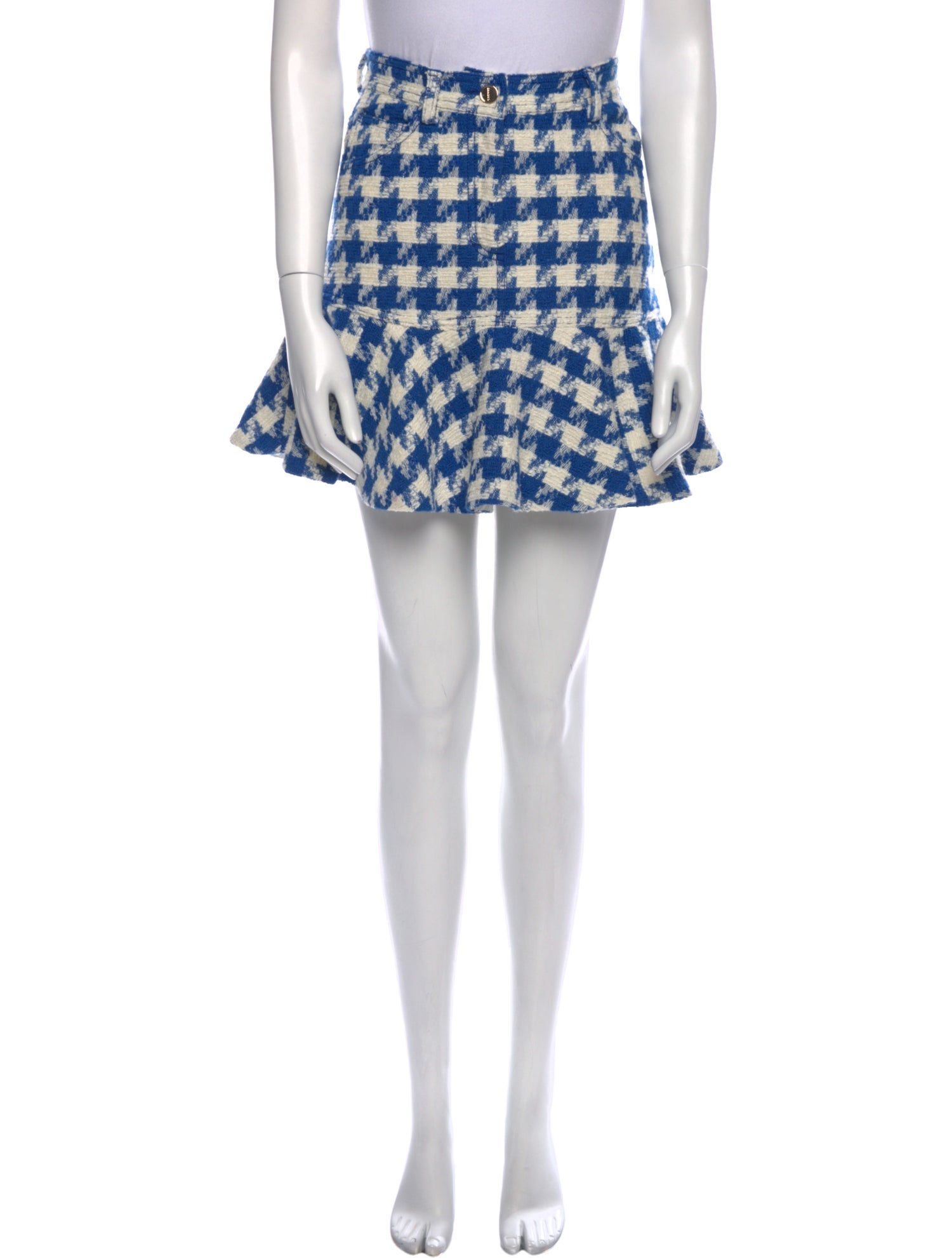 Sandro Houndstooth Print Mini Skirt
