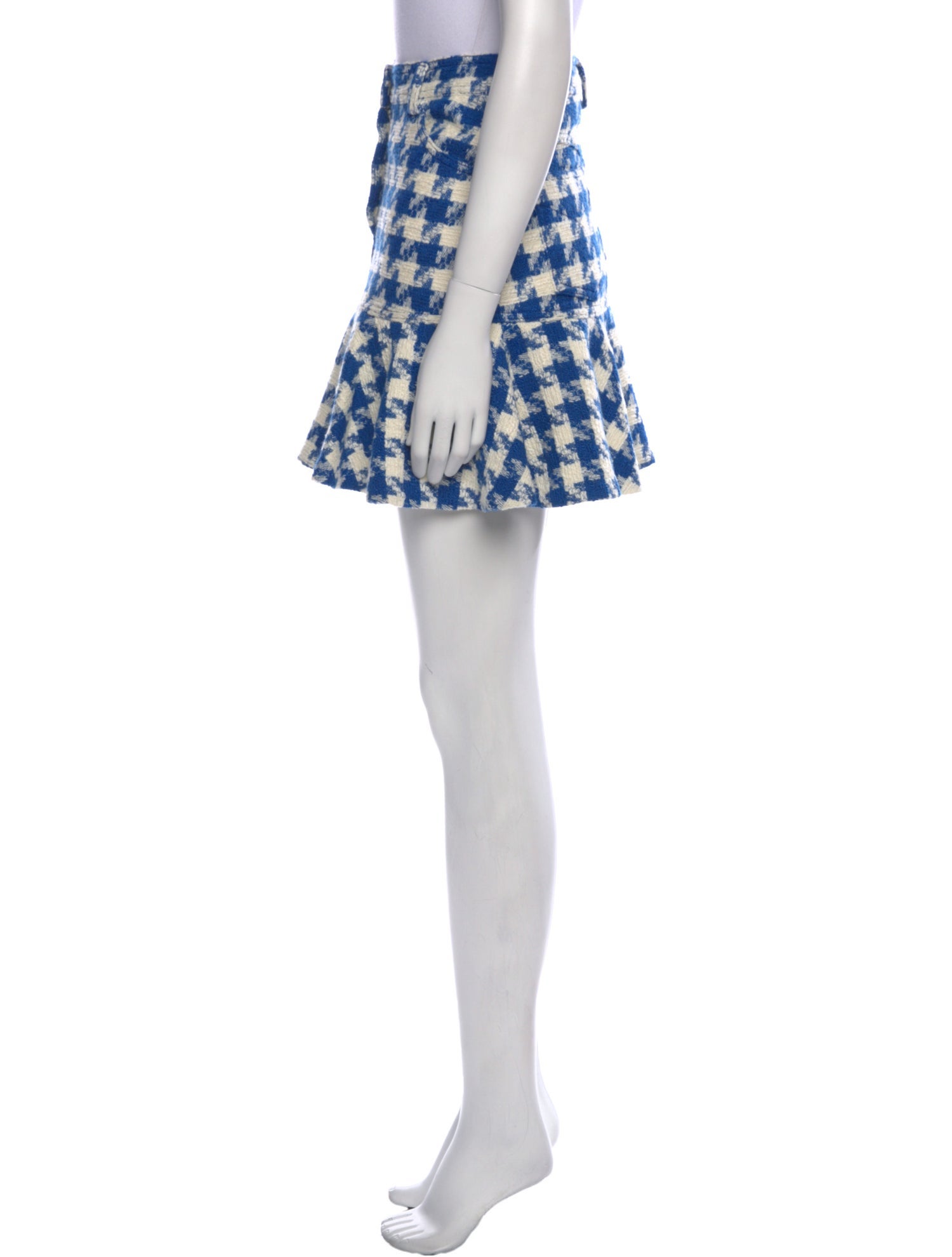 Sandro Houndstooth Print Mini Skirt