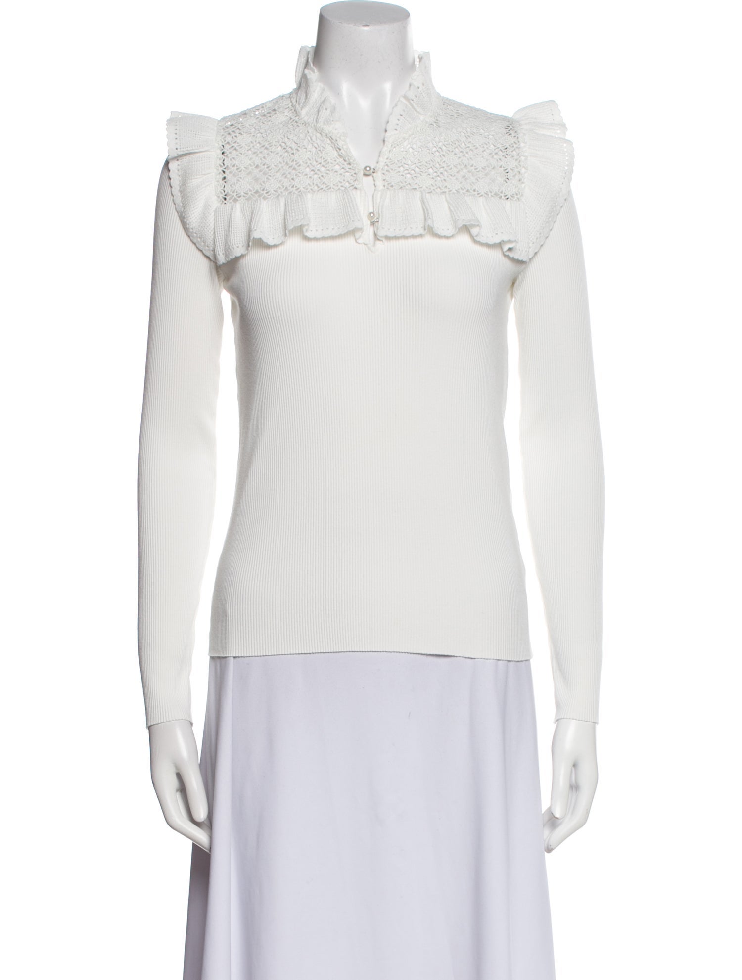 Sandro Mock Neck Long Sleeve Top