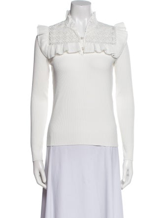 Sandro Mock Neck Long Sleeve Top