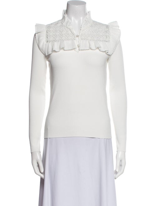 Sandro Mock Neck Long Sleeve Top