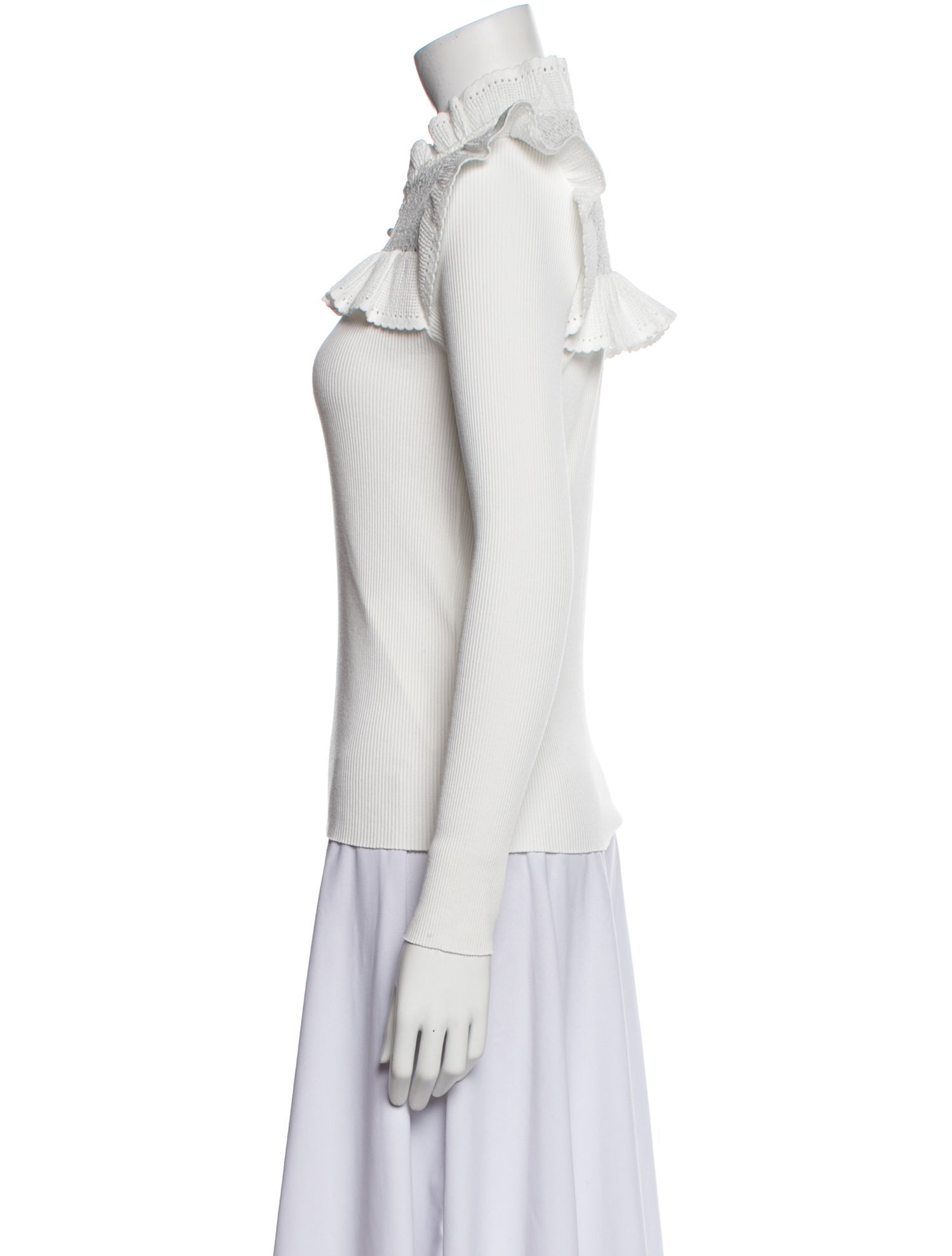 Sandro Mock Neck Long Sleeve Top