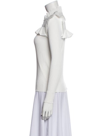 Sandro Mock Neck Long Sleeve Top