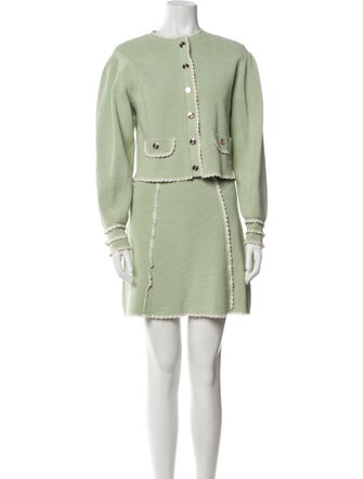 Sandro Printed Embroidered Accent Skirt Set