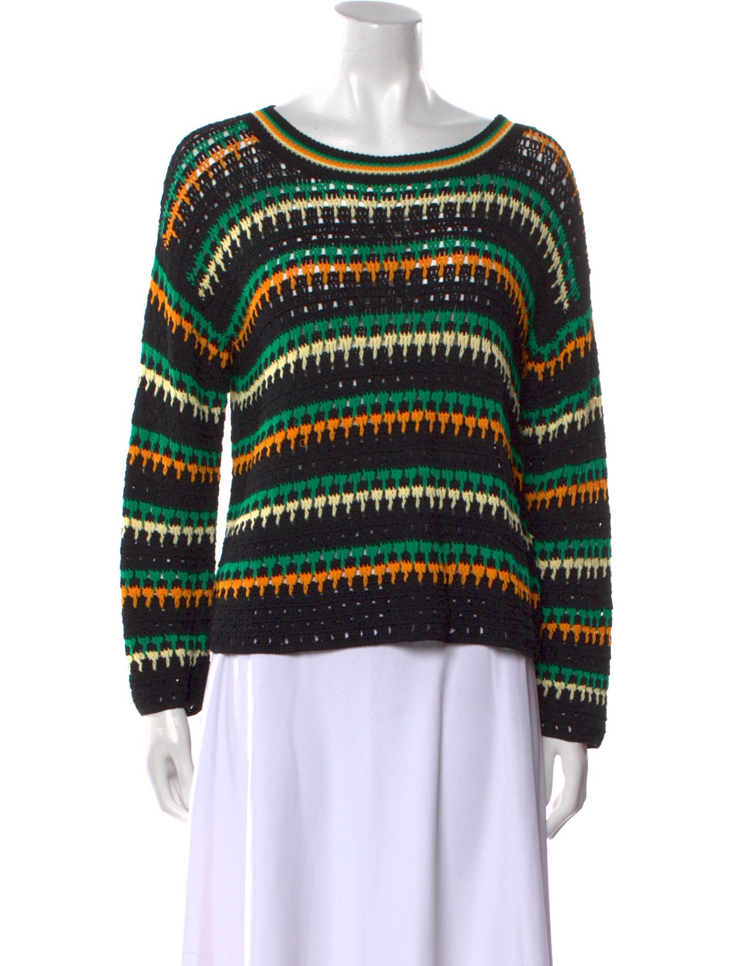 Sandro Striped Scoop Neck Sweater