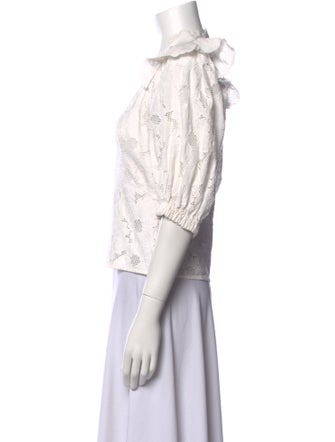 Sandro Lace Pattern V-Neck Crop Top